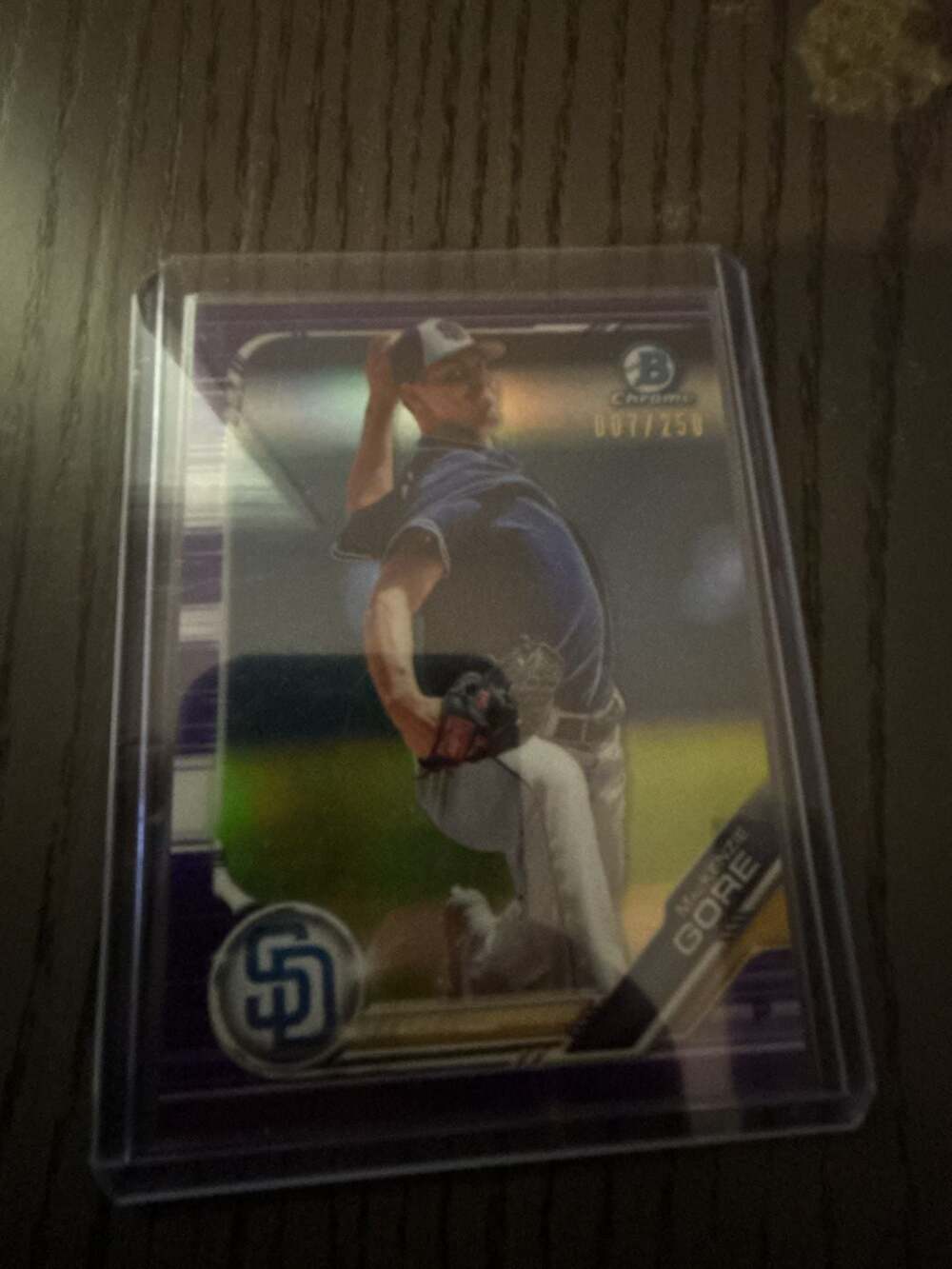 2020 Bowman Chrome Mackenzie Gore Purple Refractor Serial Numbered 007/250